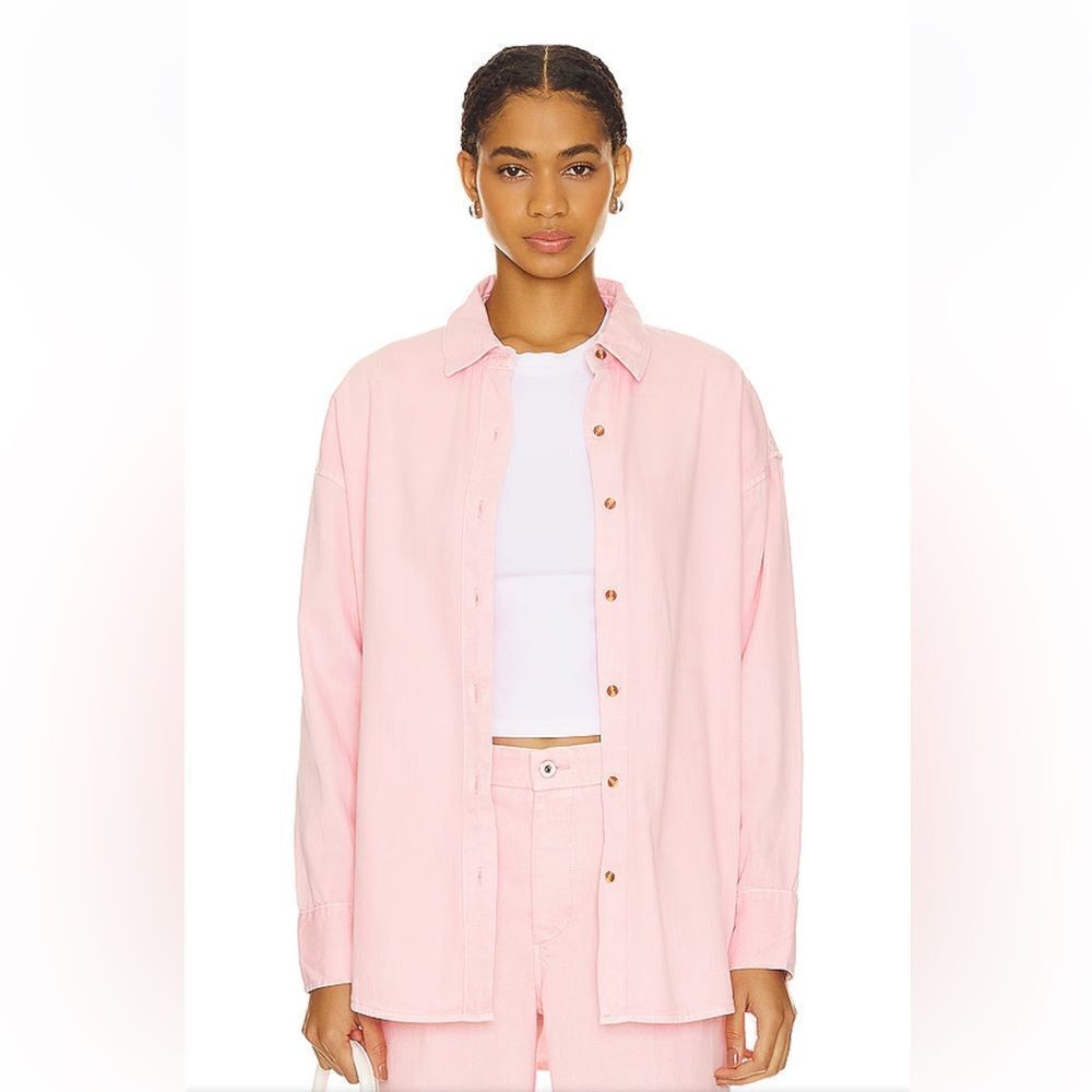 Favorite Daughter ex boyfriend shirt ballet pink Oxford button down Revolve